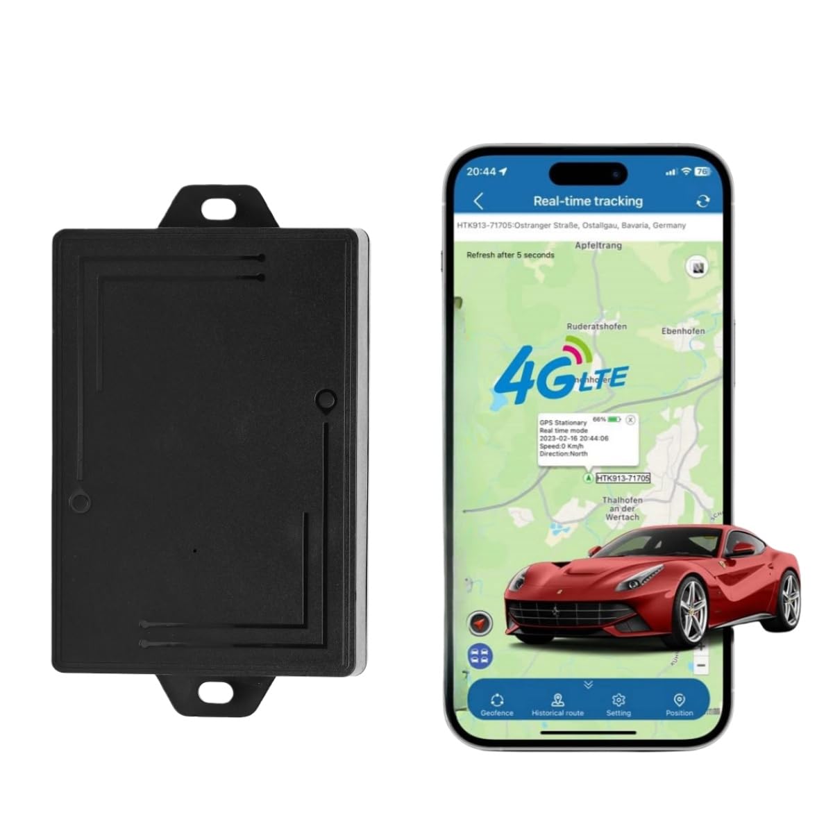 GPS Tracker per auto 4G 10000 mAh 160 giorni standby impermeabile monitoraggio in tempo reale APP/piattaforma anti-allentamento GPS localizzatore per moto, bicicletta, camion, flotta – forte magnete