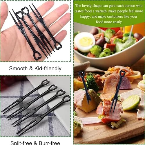 Miniatura 5 de Vossot 200 Pcs Tenedores De Fruta Para Niños, Palillos Para Aperitivos, Accesorios Para Buffet De Aperitivos Y Palillos P,Tenedores Para Papas Fritas Para Patatas Fritas, Brochetas De Fruta