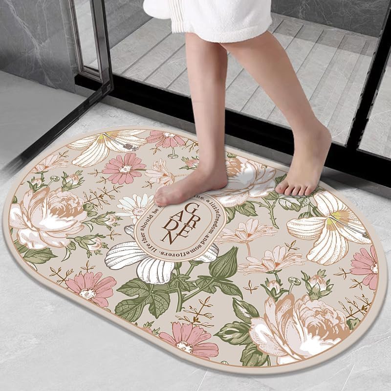 Tapis de bain super absorbant anti-moule en diatomite pour éviter les glissades