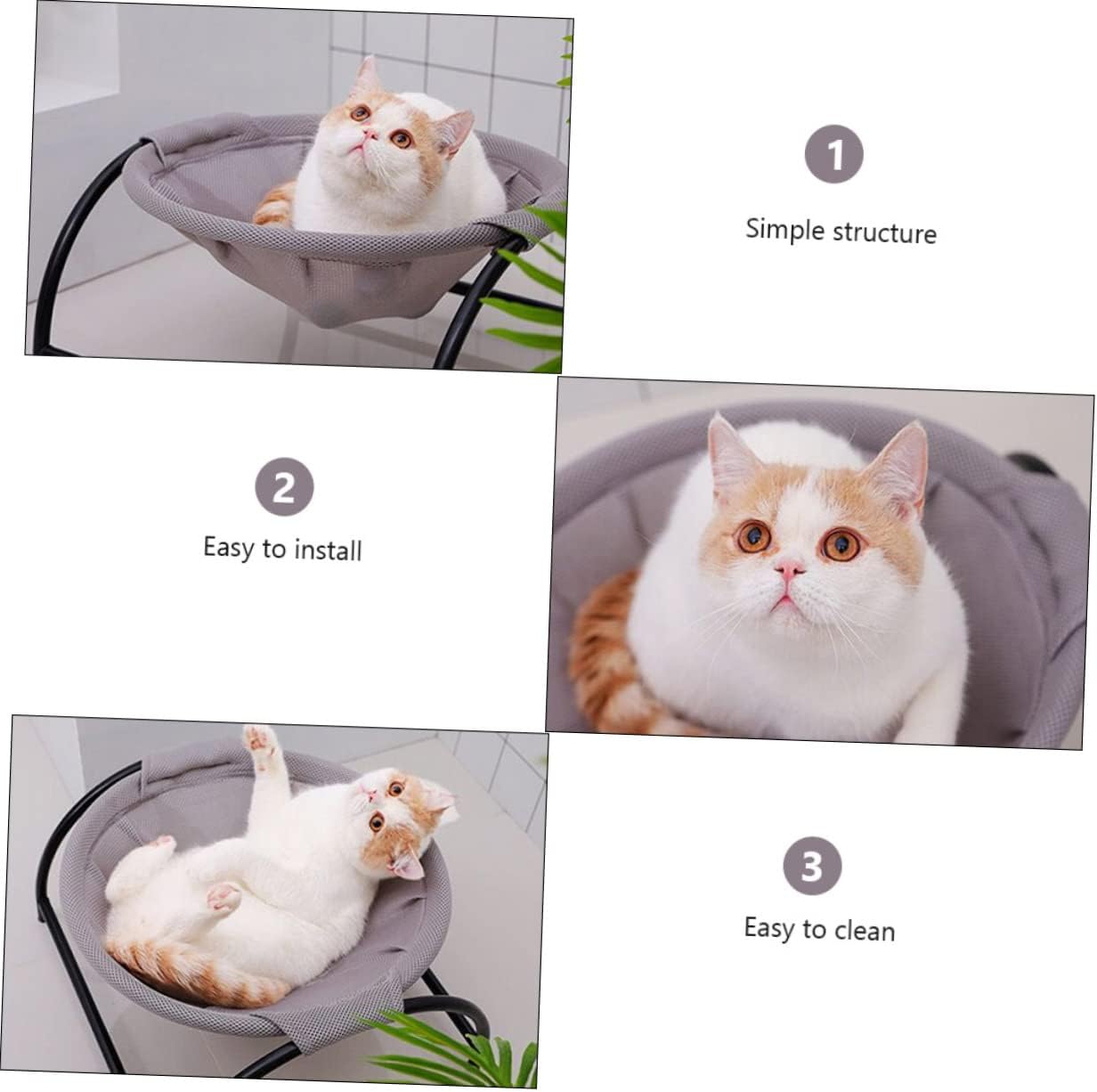 Elevated Cat Hammock Bed Breathable Mesh Design for Cats and Dogs Space-Saving Hanging for Use Stylish and Comfortable