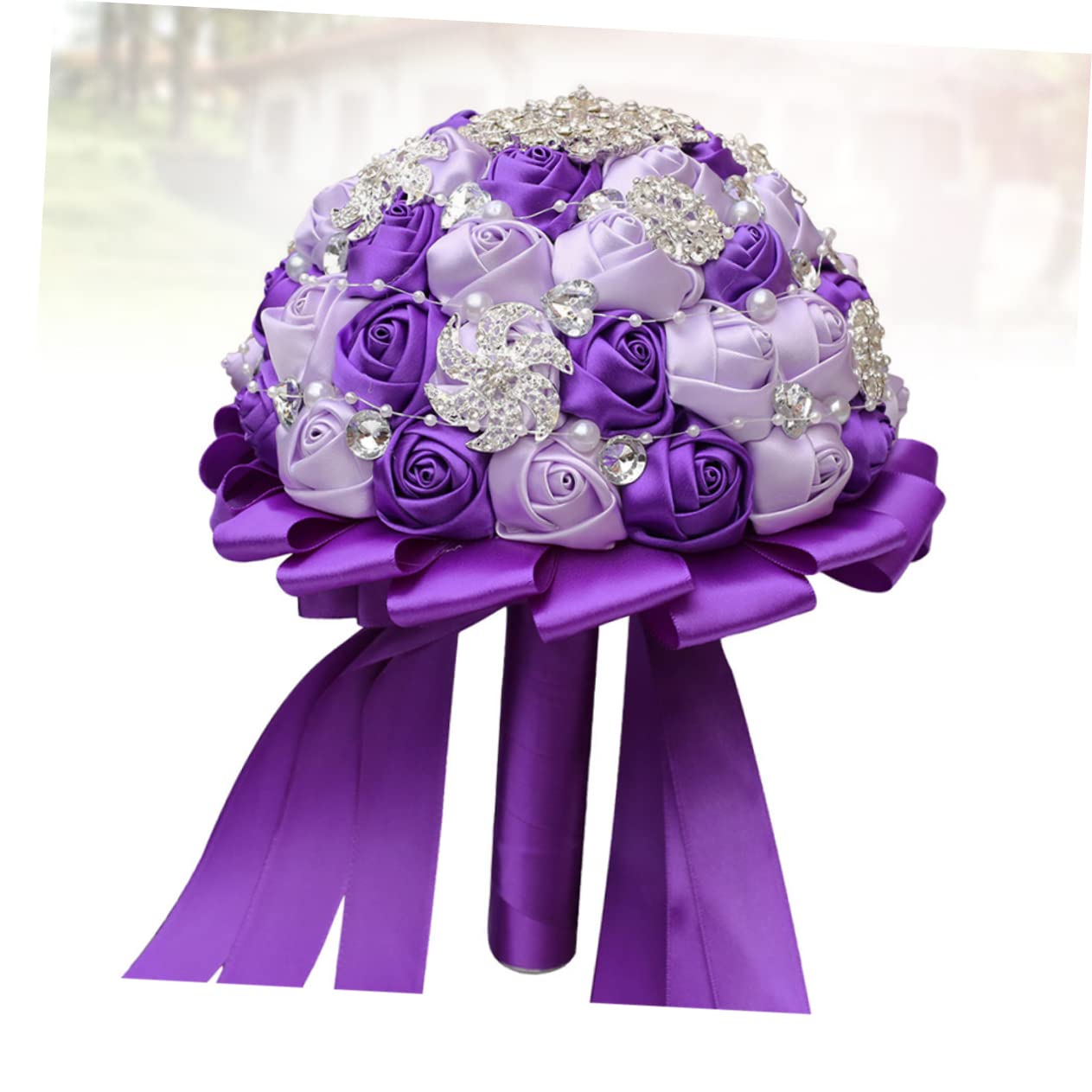 MAGICLULU 1pièce Bouquet De Mariage Artificiel avec Ruban Élégant pour Mariée Et Décoration De Mariage pour Photos