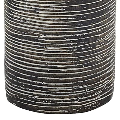 360 Lighting 24 High Mid Century Modern Farmhouse Rustic Table Lamps Set of 2 Black Finish Oatmeal Shade Living Room Bedroom Bedside Nightstand House Office Home Kitchen Entryway Console