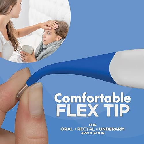 Miniatura 5 de Veridian - Termómetro digital  Lectura de 2 segundos  Tecnología de lectura rápida  Punta flexible  Higiénico resistente al agua fácil limpieza