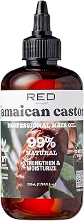 Red by Kiss Professional 99% Natural Hair Oil, Organic Vegan Oil Blend for Strengthen & Moisturize Healthy Hair, Biotin Infused, Add Shine & Smooth Hair (Jamaican Castor, 7.78 Fl Oz)