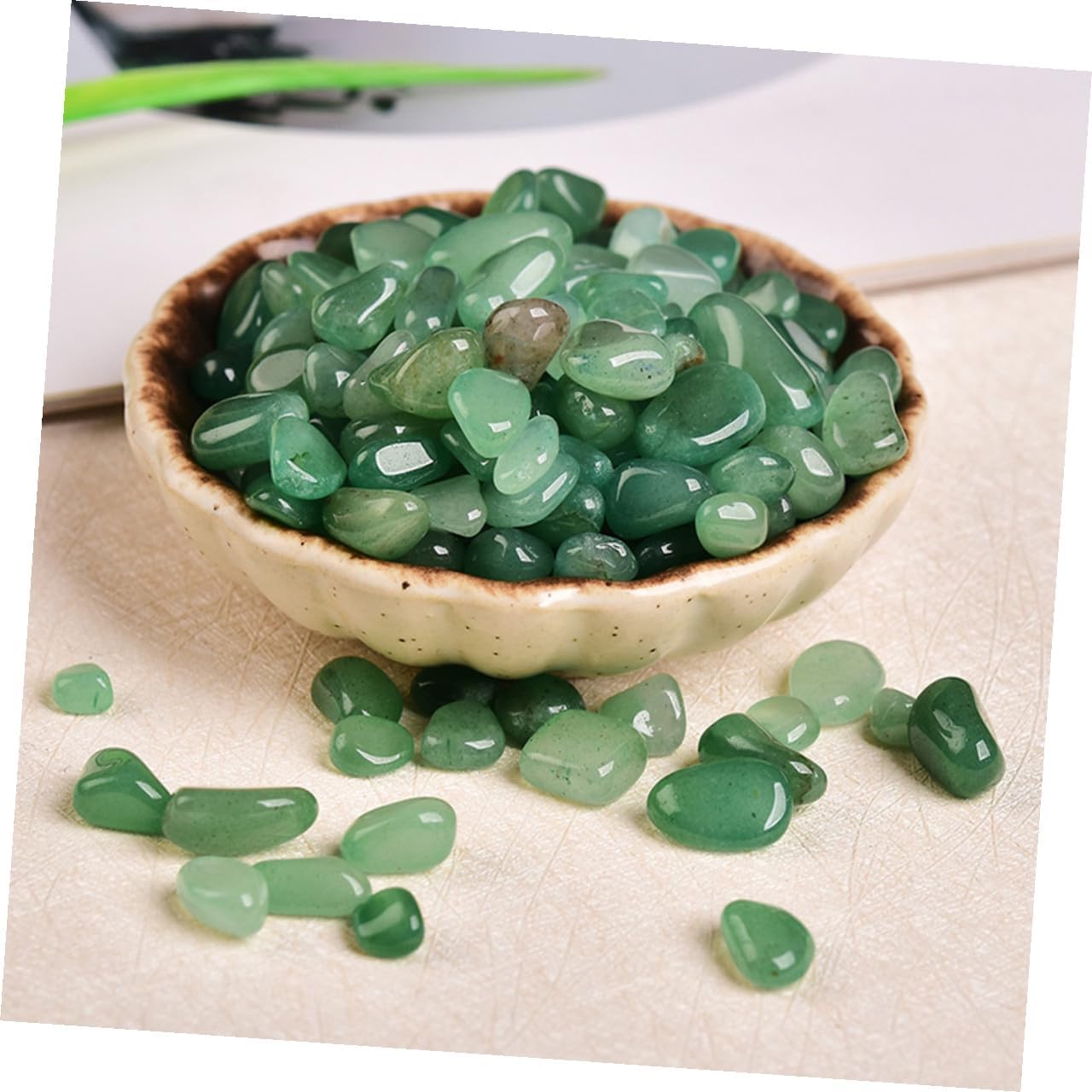 7-9mm Genuine Dongling Jade Aquarium Gravel Stones 2lb Bulk Fish Tank Rocks for Freshwater Aquarium Decor and Terrarium Landscaping