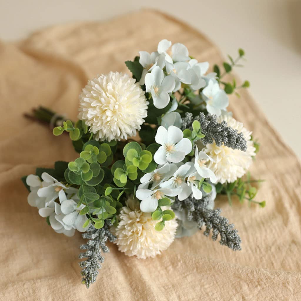 Fiori Artificiali per Interni, Bouquet simulato, Set Floreale, Fiori secchi, ortensie finte, Ornamenti per Soggiorno, Camera da Letto, Tavolo da Pranzo, Banchetto,