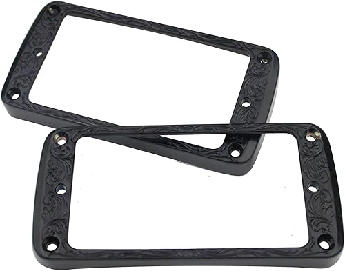 Miniatura 4 de Guyker Juego de anillos de montaje Humbucker de metal con parte inferior curvada  Reemplazo de marco de cubierta de pastillas para puente y cuello,