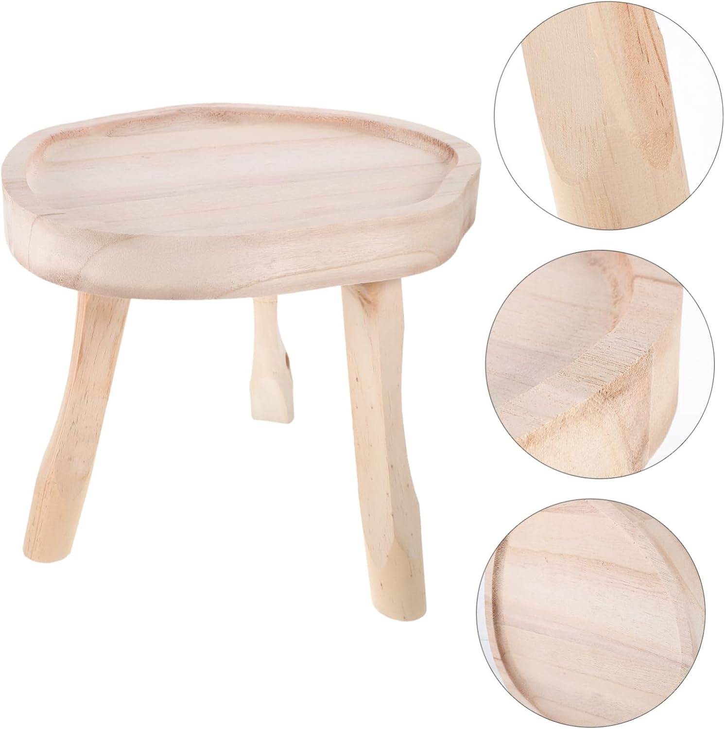 Kisangel Wooden Plant Stand Vintage Style Garden Plant Riser Sturdy Construction Easy to Clean