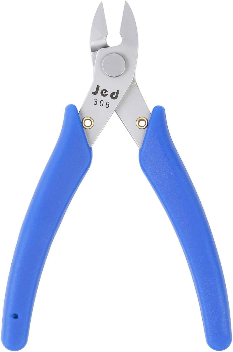 JEDIST Wire Cutters, Flush Cutters, Sprue Cutter, Side Cutter, Micro Cutter, Stainless Steel Cut Tools with Spring Rubber Handle for Electronics Jewelry Model Craft Soldering Metal Plastic(Jed-306)