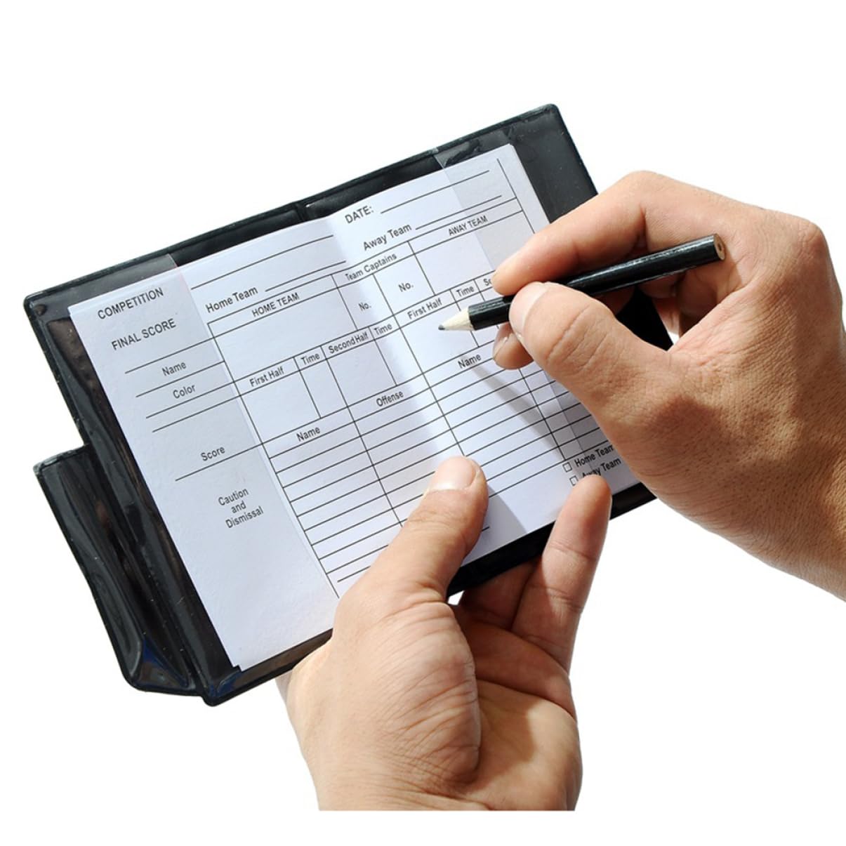 Gogogmee 4 Set Big Soccer Referee Warning Cards with Leather Wallet Includes Red Yellow Cards Pencil for Volleyball Basketball and Soccer Matches