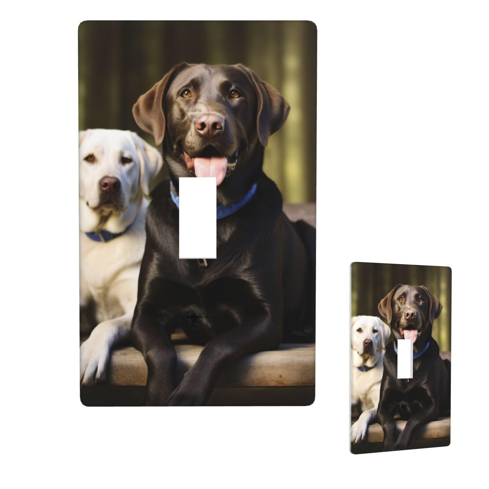 Aceprints Labrador 1 Gang Single Toggle Wall Plates, Unbreakable Decorative Light Switch Plate Covers Electrical Switchplate Cover Faceplate For Bathroom Kitchen Decor