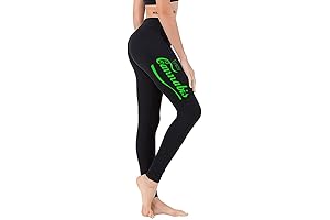 Junior's Enjoy Cannabis V364 Black Athletic Workout Leggings