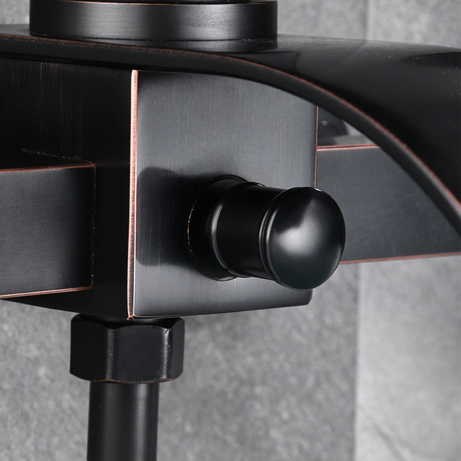 Rubinetto miscelatore moderno per vasca da bagno in bronzo nero con doccetta – Rubinetto a cascata per vasca da bagno, in ottone, design elegante per bagni eleganti