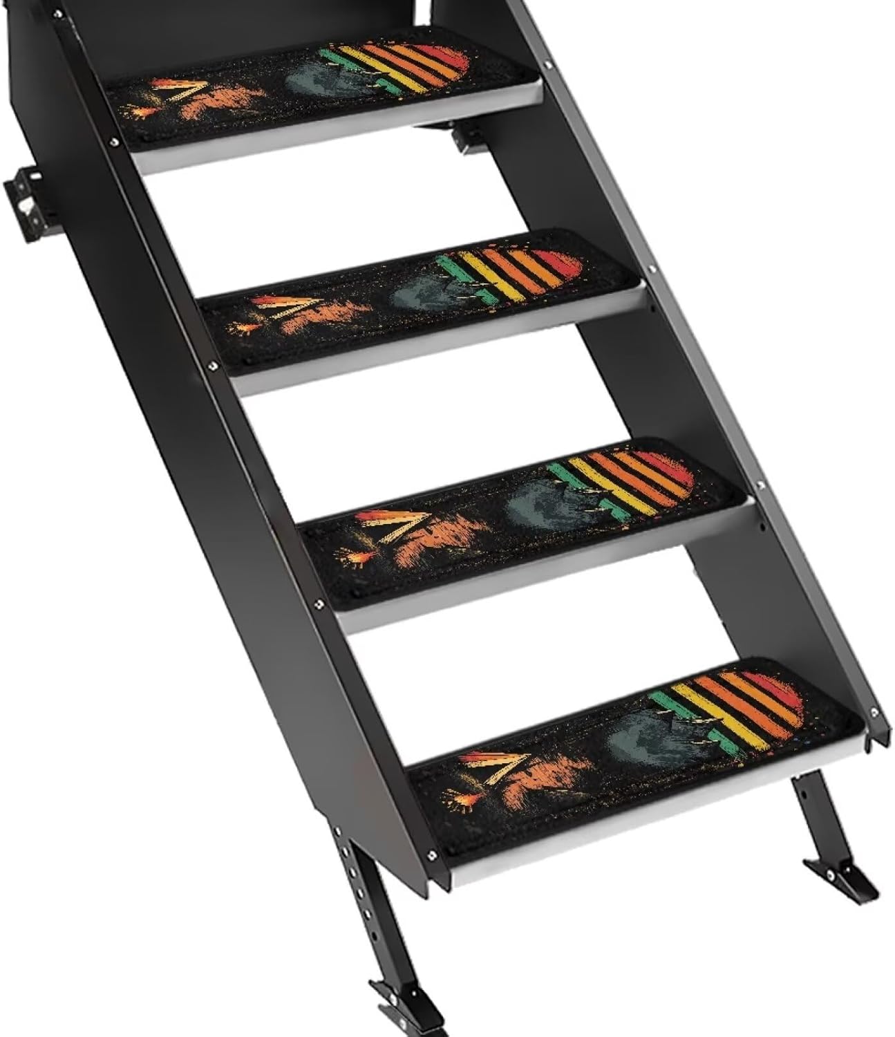 Camping Style RV Step Covers, Camper Stair Tread Non-Slip Outside RV Step Rugs Waterproof RV Carpet for Trailer, Travel Trailers,Mobile Home 19x7.5 Inches