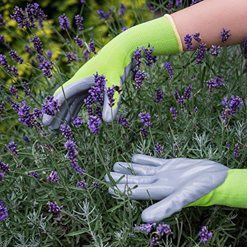 Garden12 PD-12753 Gardening Gloves For Women (2, Small) Super Grippy Garden Gloves From Breathable Nylon With Puncture-Resistant Nitrile thumb #2