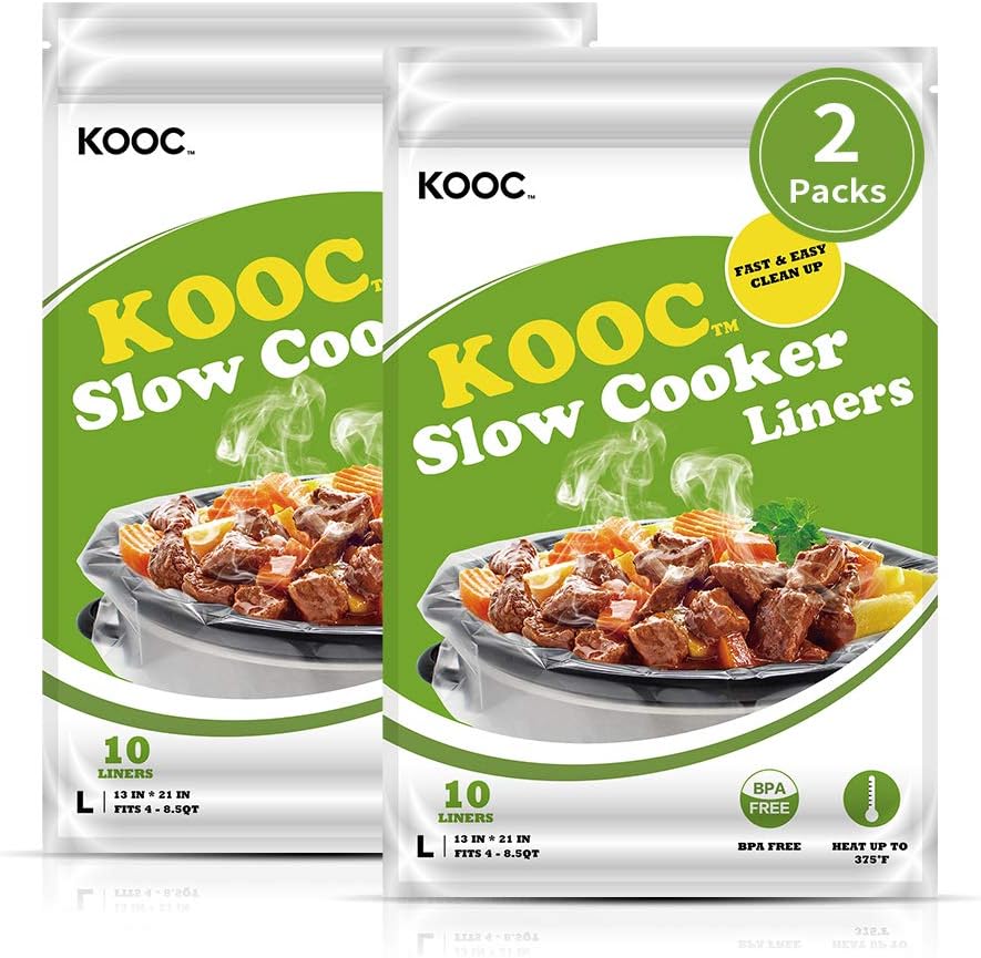 KOOC Premium Large Slow Cooker Liners for 4qt to 8.5qt Pots