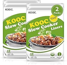 [NEW]KOOC Premium Slow Cooker Liners and Cooking Bags, Large Size Fits 4QT to 8.5QT Crock Pot, 13