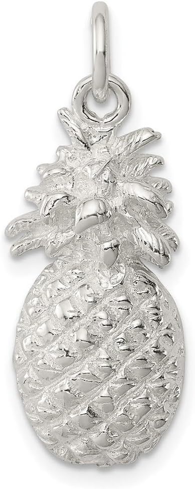 925 Sterling Silver Solid Polished Open back Pineapple Charm Pendant Necklace Jewelry Gifts for Women