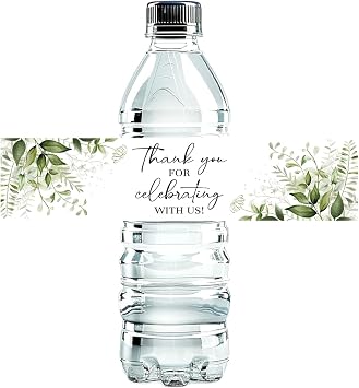 100 Pcs Greenery Floral Water Bottle Labels Sticker for Wedding Bridal Baby Shower Party Table Decoration Supplies Wedding Ideas for Daughter Son fiancee Younger Generation