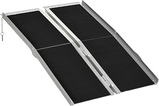 HOMCOM 4ft Wheelchair Ramp Scooter Mobility Non-Skid Layering Portable Foldable Aluminium