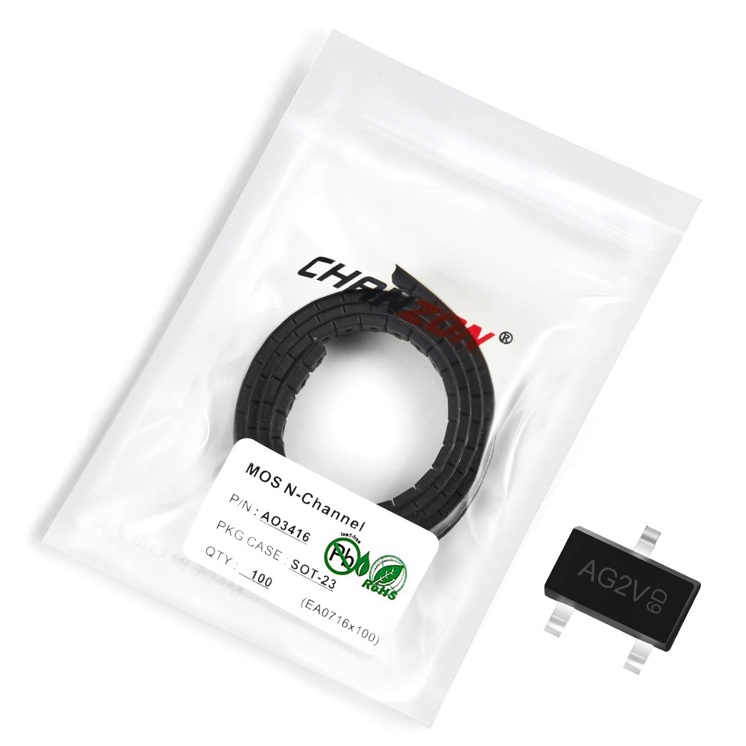 Produktbild von Chanzon 100 Stück AO3416 SOT-23 MOSFET – N-Kanal, 6,5 A, SMD, Für Elektronik-DIY Und Schaltungen