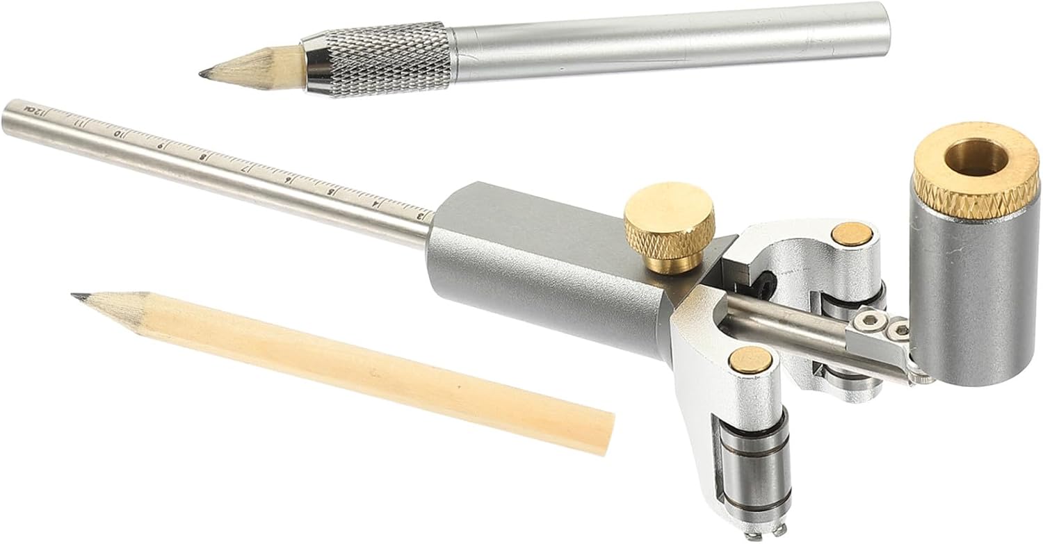 Two-In-One Adjustable Scriber 0-120Mm Curved Parallel Line Marking Tool Portable Woodworker Accessory for Outdoor and Home Use Random Color Random Color