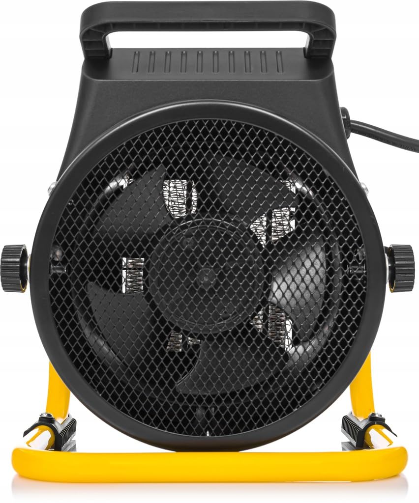 Lehmann Chauffage soufflant Thermoventilateur électrique pour chauffage rapide | 2000 W | Thermostat | 3 niveaux | Ajustement d'inclinaison | Poignée de transport | Idéal pour petits espaces