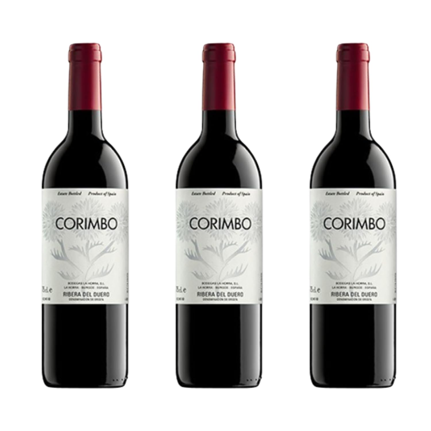 Vino Corimbo - x3 Botella Vino Tinto D.O. RIbera del Duero 100% Tempranillo x 75cl - Mejor Selección ENOVINOS
