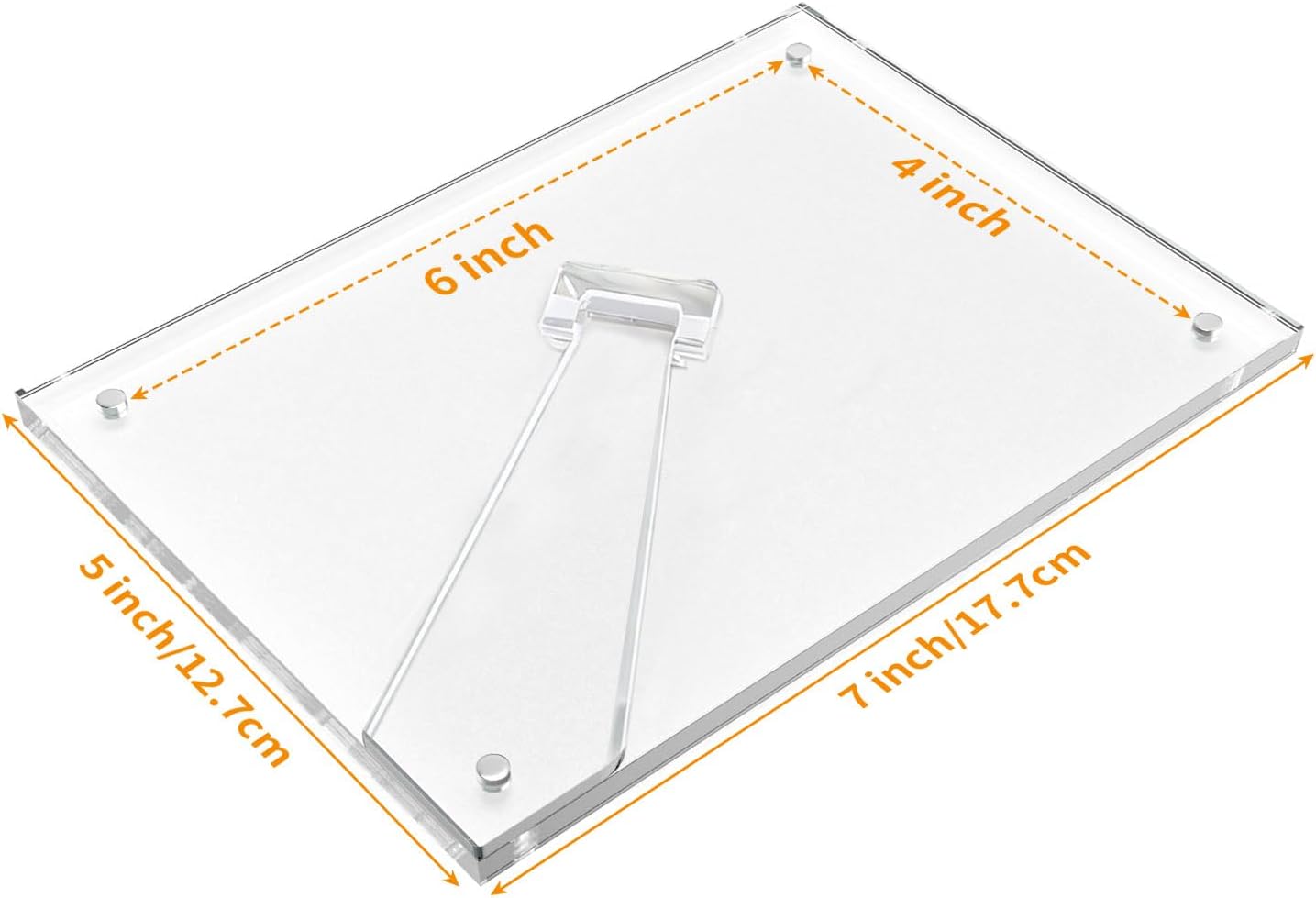 4x6 Acrylic Picture Frame 3 Pack, Clear Magnetic Photo Frames with Transparent Stand, Freestanding Desk Frames for Home Office Decor, Vertical & Horizontal Display for Photos, Small Art & Gifts