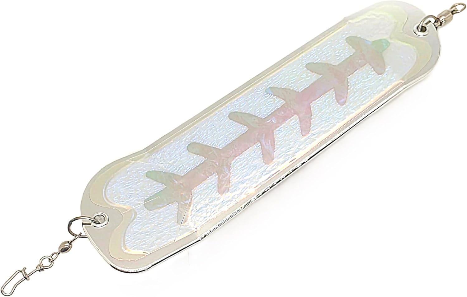 Salmon Candy 8-Inch Fishing Flasher Dodger, Silver with Fish Pattern
