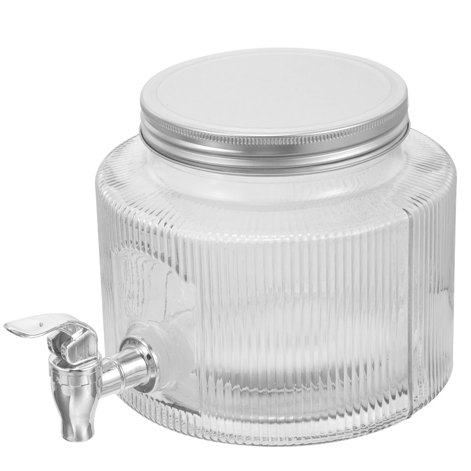 Dispensador de Bebidas y Diseño Único de Vidrio de 2,8l con Grifo con Tapa Sellada Adecuado para Servir Cócteles y Limonada en Reuniones