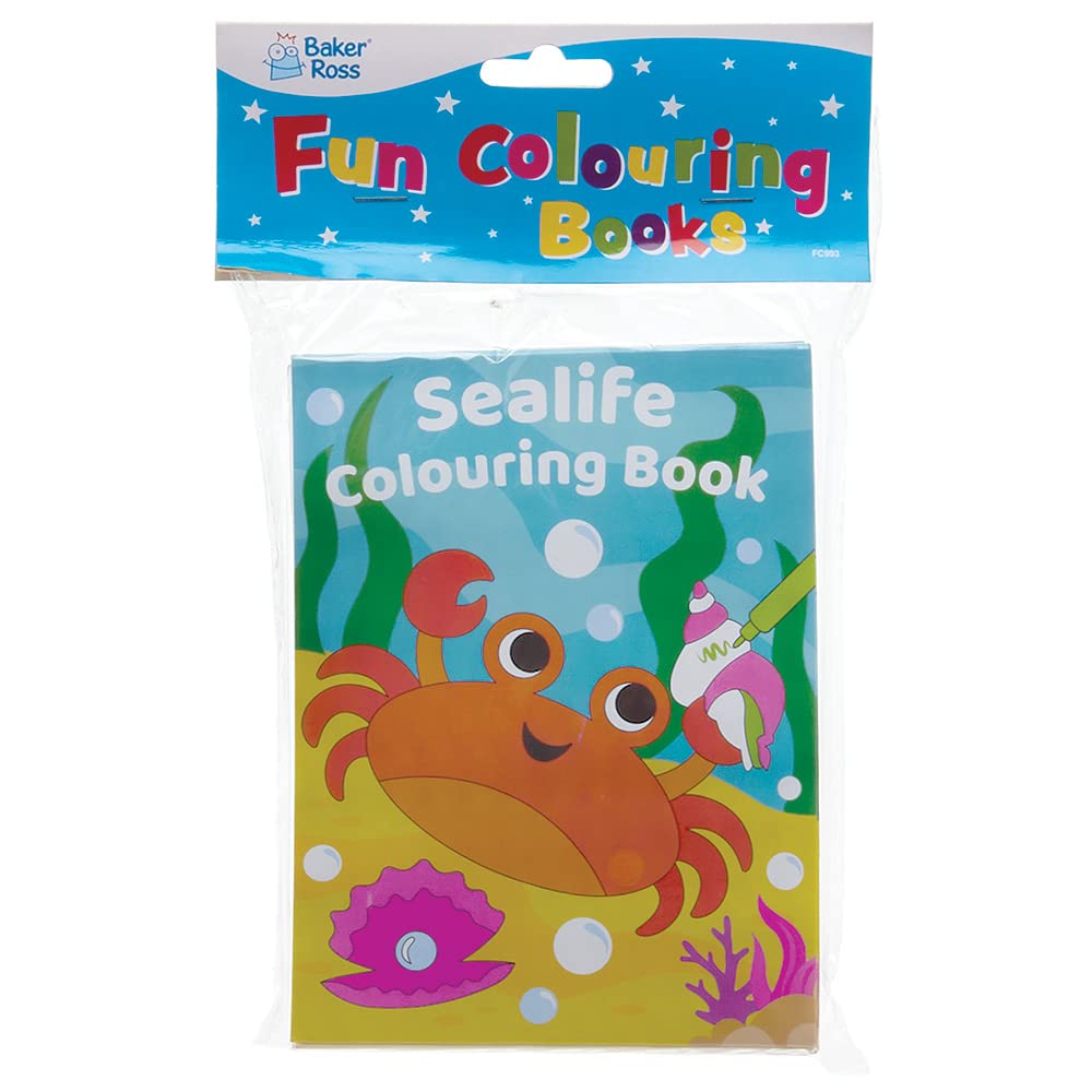 Baker Ross Mini Livre de Coloriage Vie Marine - Lot de 12, Activites pour Enfants