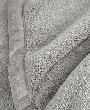 Berkshire Serasoft Plus Plush Polyester Blanket, Grey Full/Queen