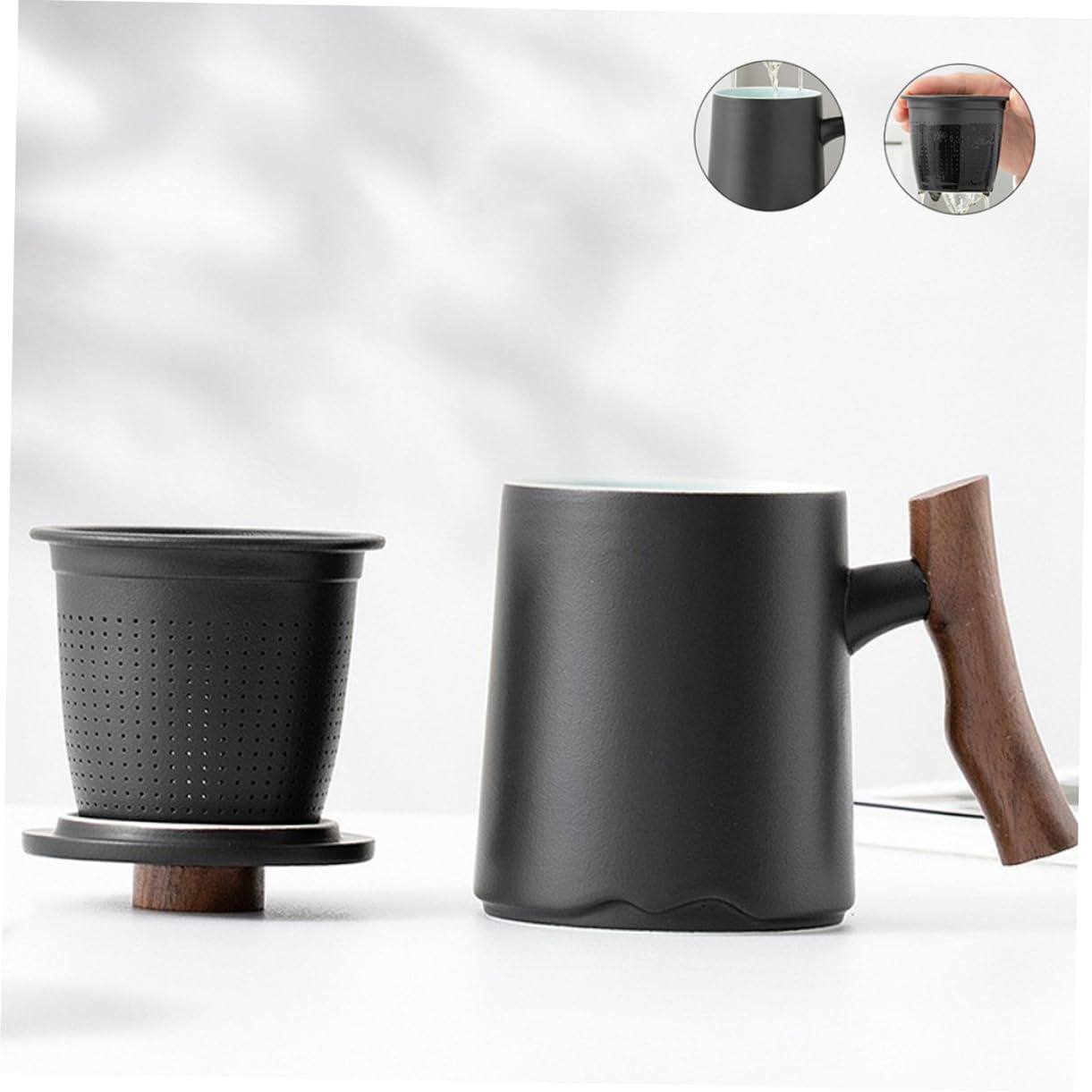 Tazza Ceramica Con Manico e Filtro Capacità Elegante Tazza Da Tè Per Casa e Ufficio Design Stile Semplice Per Infusi e Tisane Per Amanti Del Tè e Del Caffè