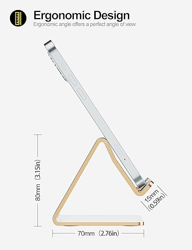 Miniatura 6 de Urmust Soporte de escritorio para teléfono celular, soporte de aluminio para iPhone 14 13 12 11 Pro Xs Max Xr X 8 7 6 6s Plus 5 5s 5c, decoración de