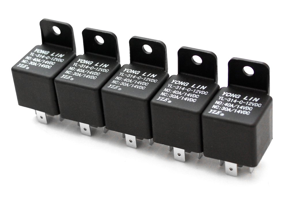 Lot de 5 relais de commutation pour voiture 12 V 40 A