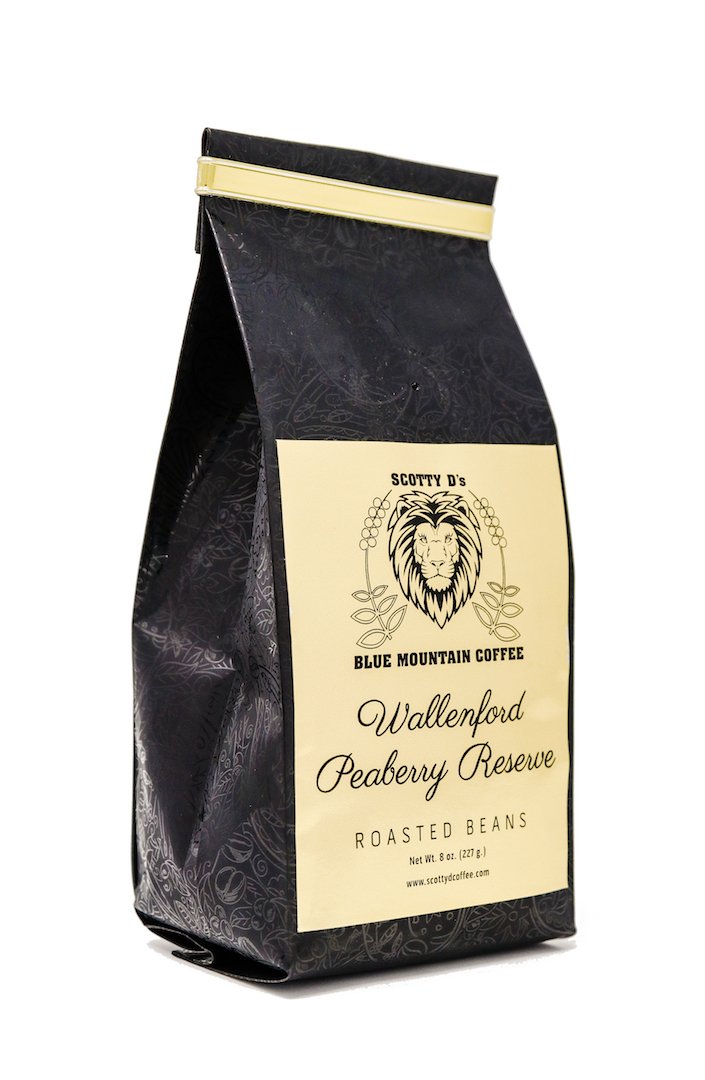 Scotty D's Jamaican Coffee- Wallenford Peaberry Reserve- 8 oz. (100% Blue Mountain Coffee)