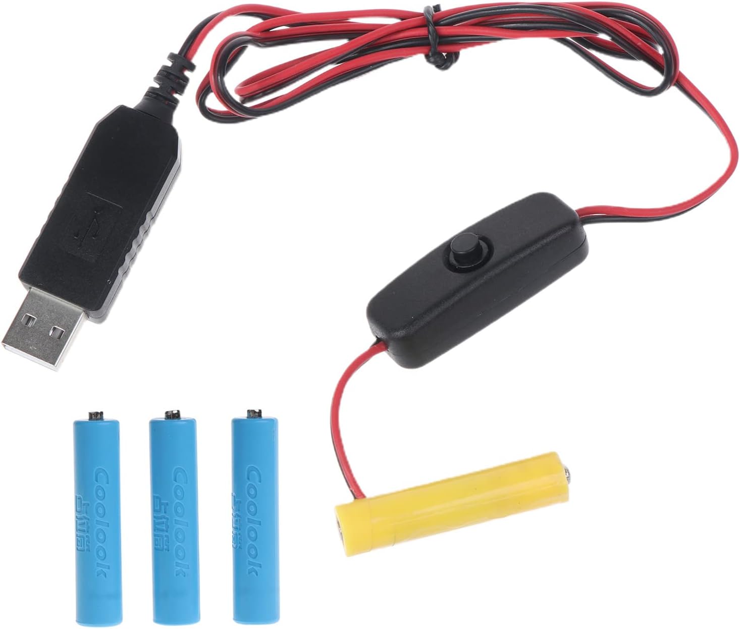 4 AAA Dummy Battery Adapter USB Power Supply Switch Battery Eliminate
