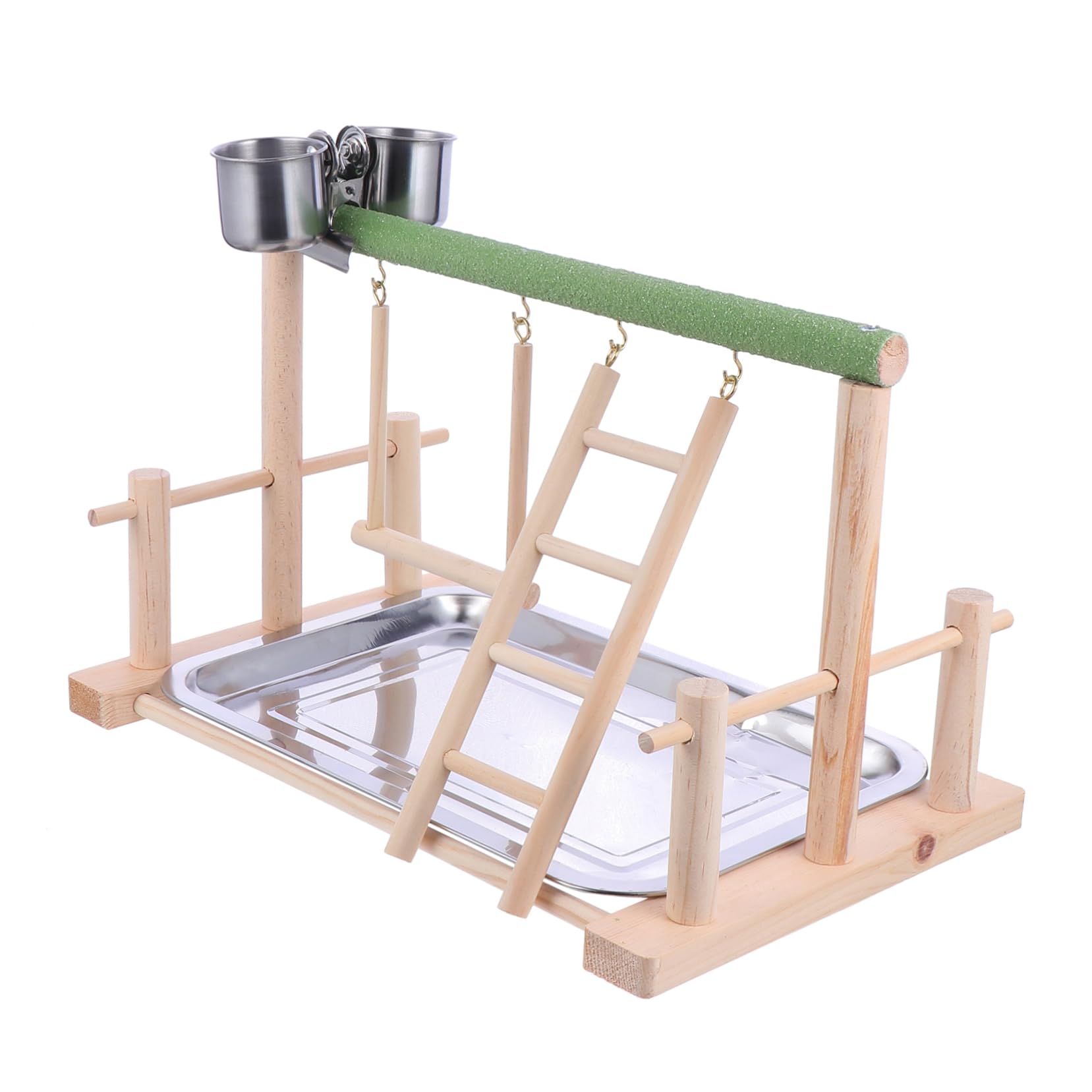COLLBATH Giochi Per Pappagalli Altalena Per Uccelli in Legno Scala Giocattolo Supporto Per Addestramento Giocattoli Per Uccelli Resistenti Ai Morsi