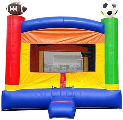 Pogo Bounce House Crossover - Casa inflable de rebote para deportes de arcoíris, 13 x 12 x 13 pies, casa de juegos al aire libre para niños,