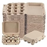 60 Pcs Quail Egg Cartons, Dozen Huevo Box, 3x4 Blank Natural Color Pulp Paper Eggs Container, 12 Count Quail Storage Egg Holder Reusable Strong Tray for Refrigerator -  LayHyand