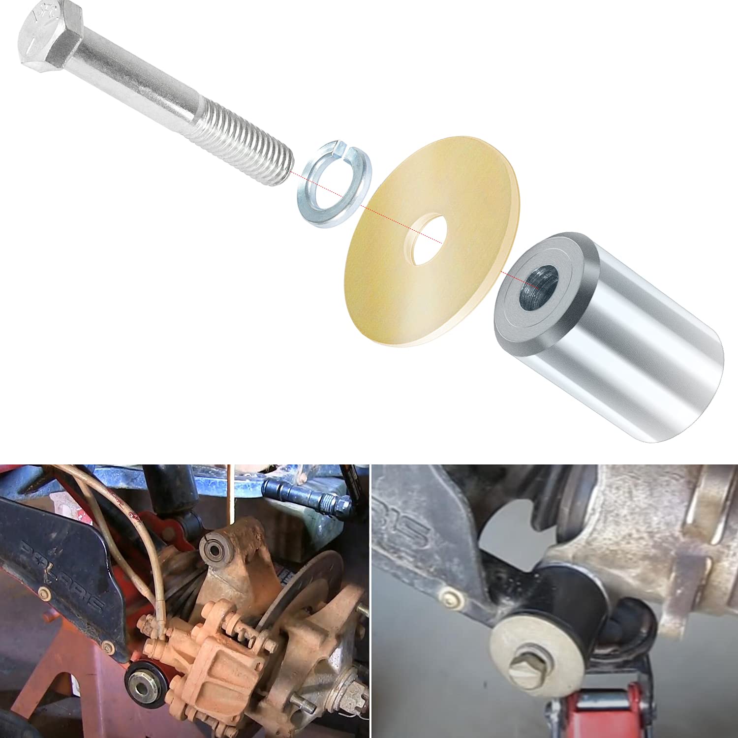 Rear Bearing Carrier Bushing Kit Fit for Polaris Sportsman 400 450 500 570 600 700 800, Replace for OEM # 5632291, 5132815, 5631142 Rear Bearing