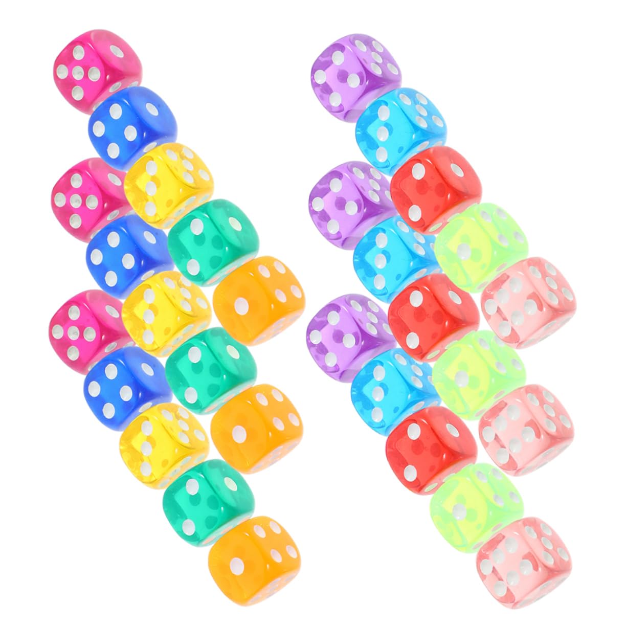 Alasum 400stücke Transparente Acryl Würfel Mit Rundungen Seitige Spielwürfel Für Brettspiele Party Und Lernspiele Leicht Und Tragbar Für Spieleabende Und Geselligkeit