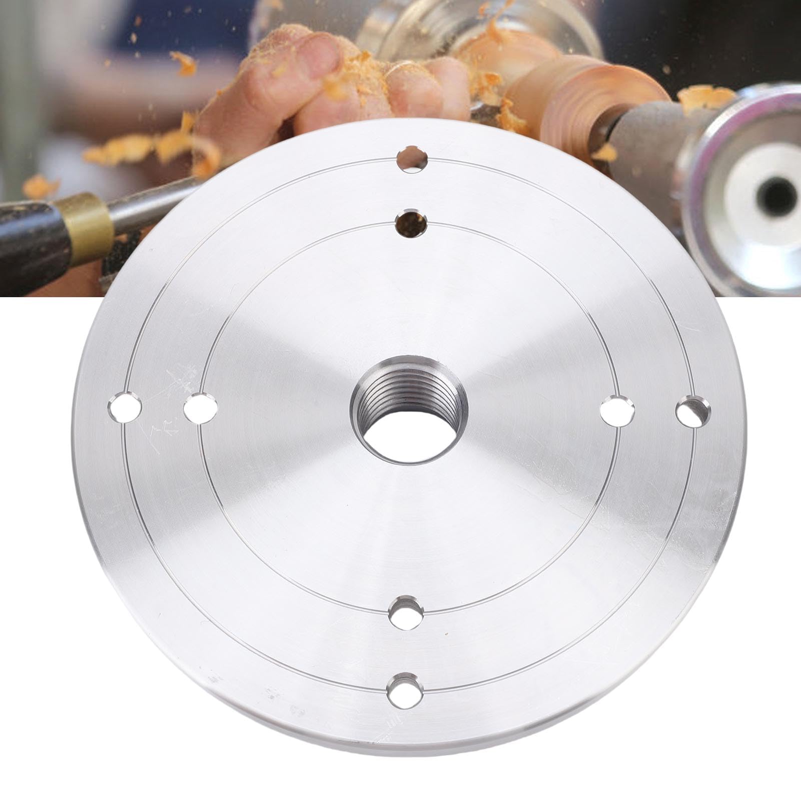 Domary 6 Inch Wood Lathe Face Plate Durable 45 Steel Design for Easy