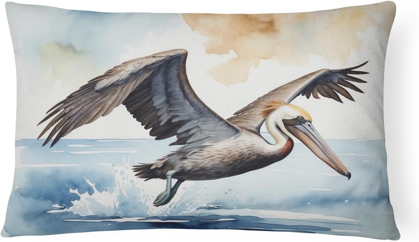 Caroline's Treasures Birds, Birds, Birds Throw Pillow Throw Pillow for Indoor Couch Bed Outdoor Patio Washable, Sandpipers 7526,12Hx16W