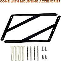 Vista 2 de CLT Soporte de estante negro, 8 pulgadas, carga máxima: 220 libras, soporte rígido minimalista resistente para banco de mesa, kit de herramientas