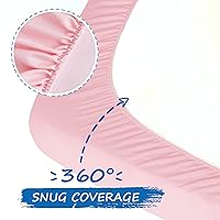 Vista 4 de Sábanas para Pack and Play niño y niña, paquete de 2 sábanas portátiles para corralito se ajustan para Graco Pack N Play, sábana transpirable