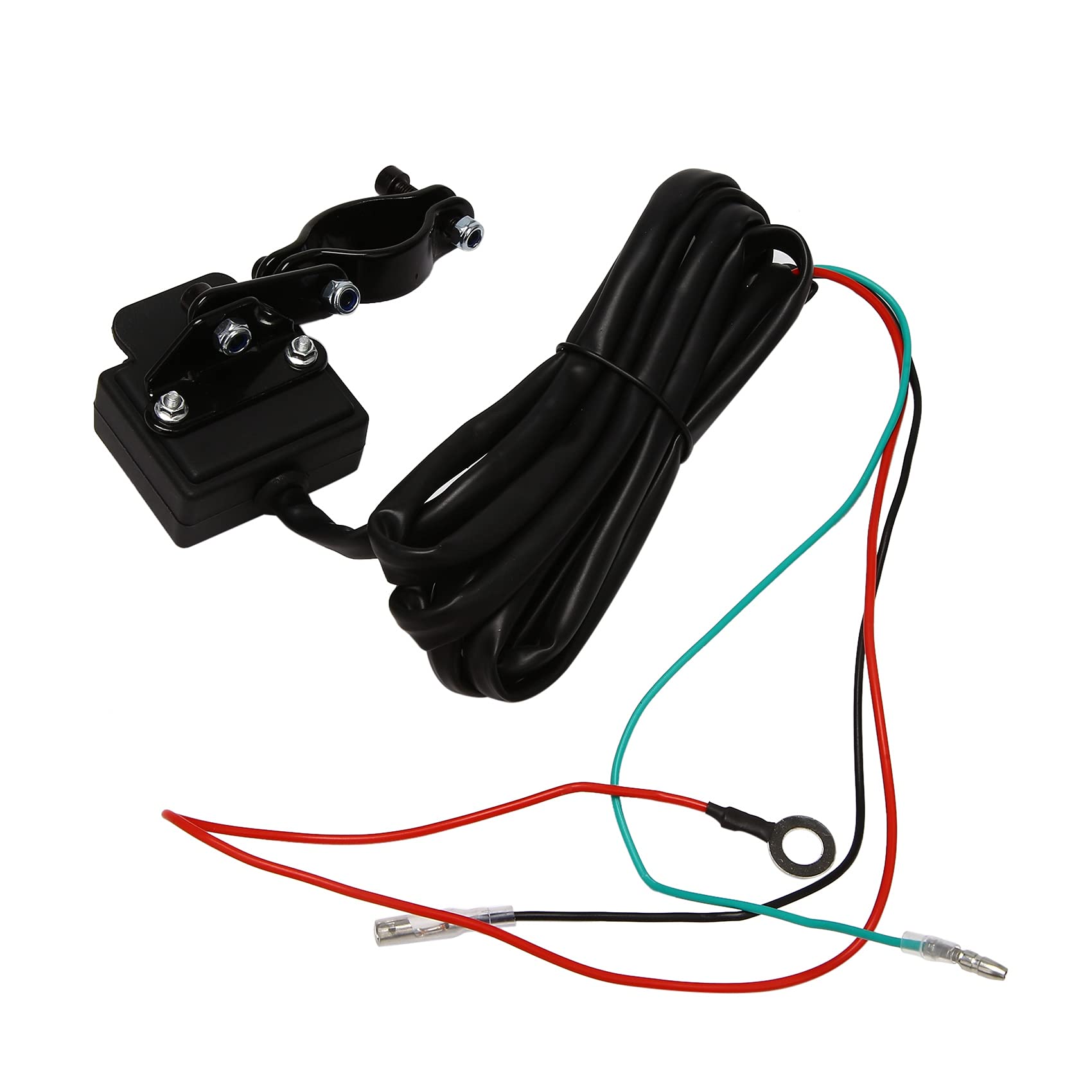12V Interrupteur au Pouce à Bascule de Treuil avec Support de de Ligne de Commande de Guidon pour Accessoires de Treuil éLectrique ATV UTV