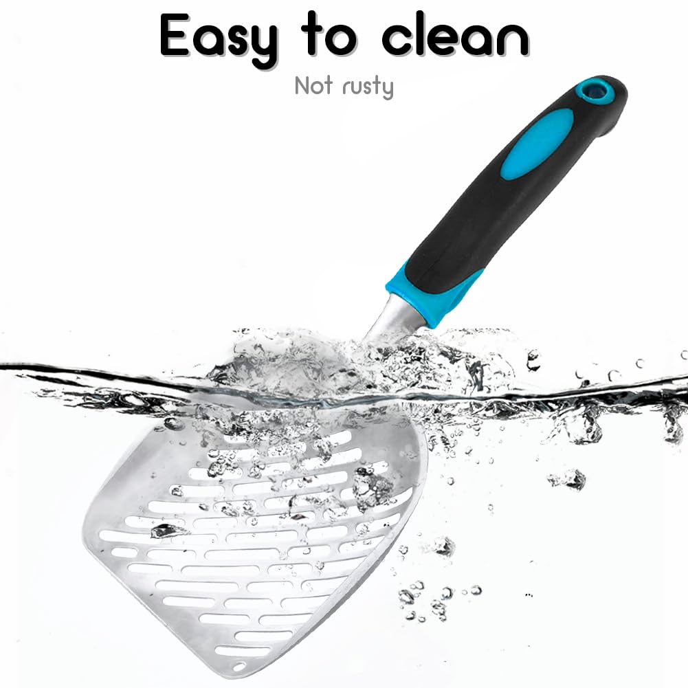 Cat Litter Scoop,Mesh Shovel,Stainless Steel Metal Scoop,Poop Sifting,Mesh Shovel,Suitable for Cat Litter Box(Black) - image 5