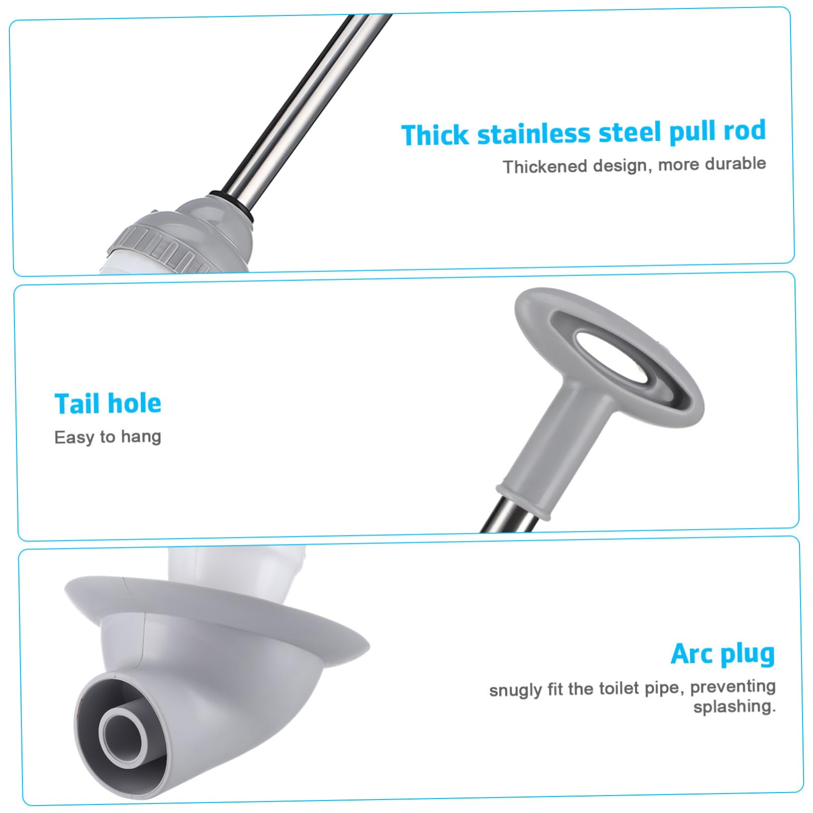 Angoily Sbloccatore WC ad Alta Pressione, Sturalavandini per Scarico Pavimento, Testina Curva, Struttura Robusta in Acciaio Inox e Pp, Bagno e Cucina